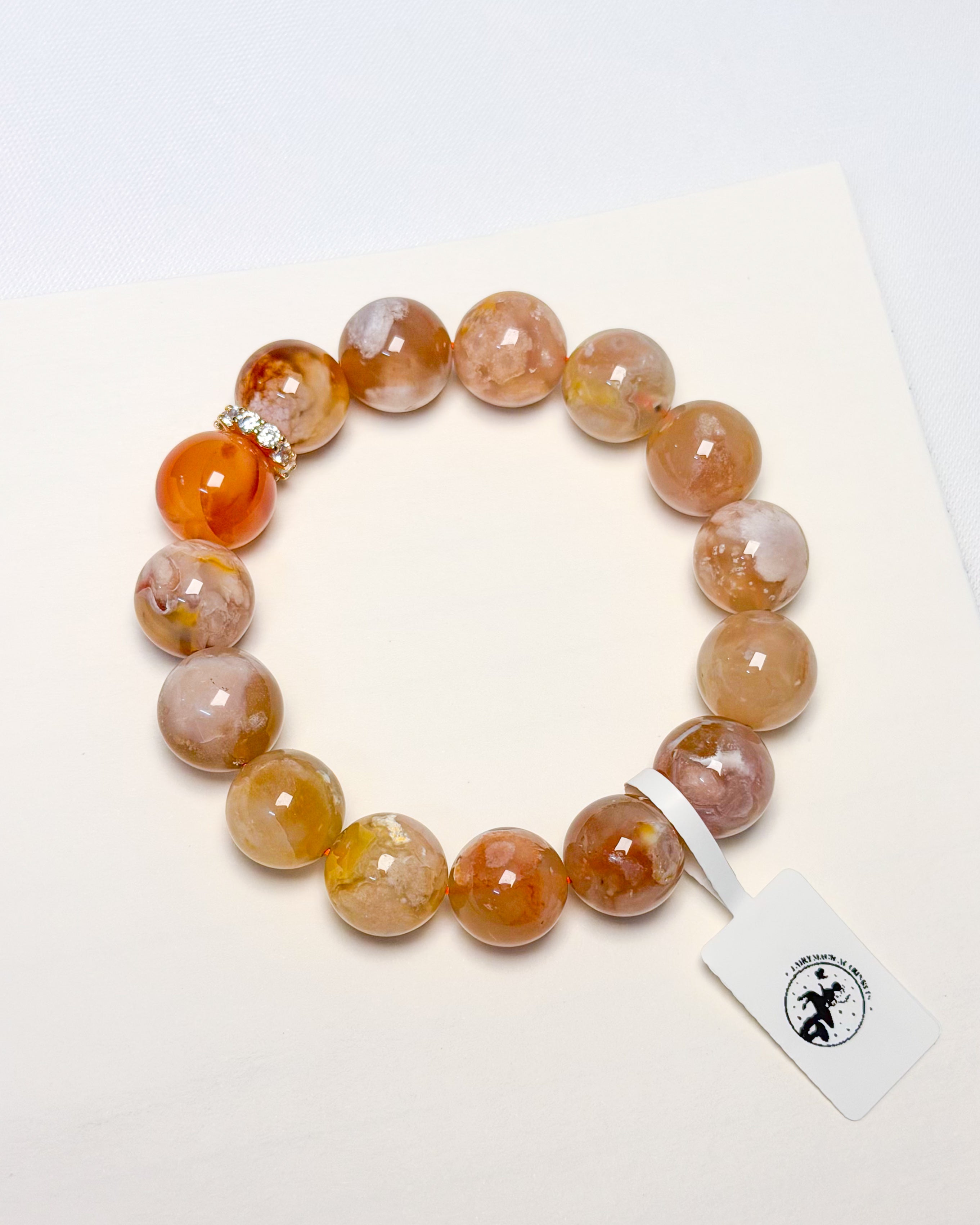 Peach Sakura Agate Bracelet