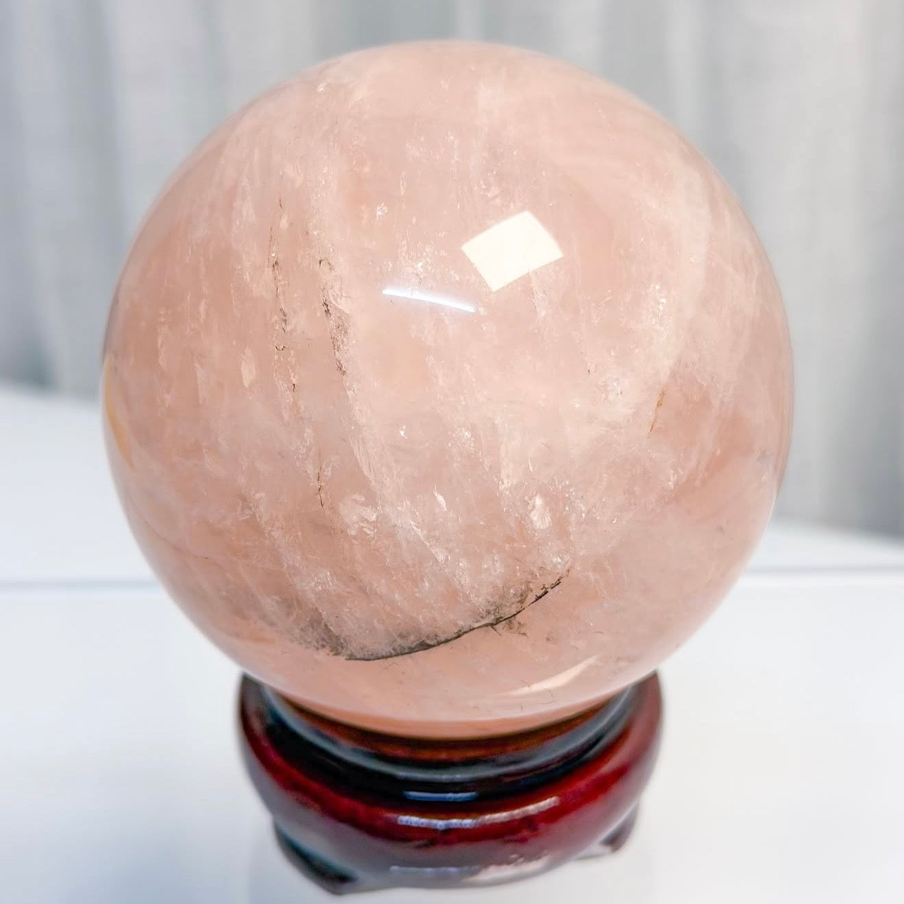 Rose Quartz Sphere with Chatoyancy