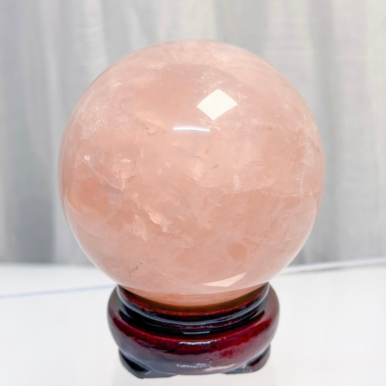 Rose Quartz Sphere with Chatoyancy