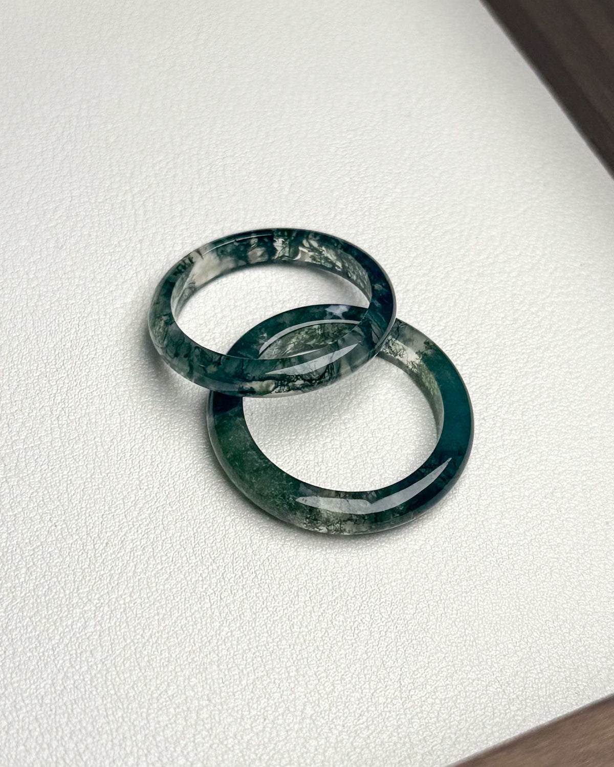 Moss Agate Bangle Ring