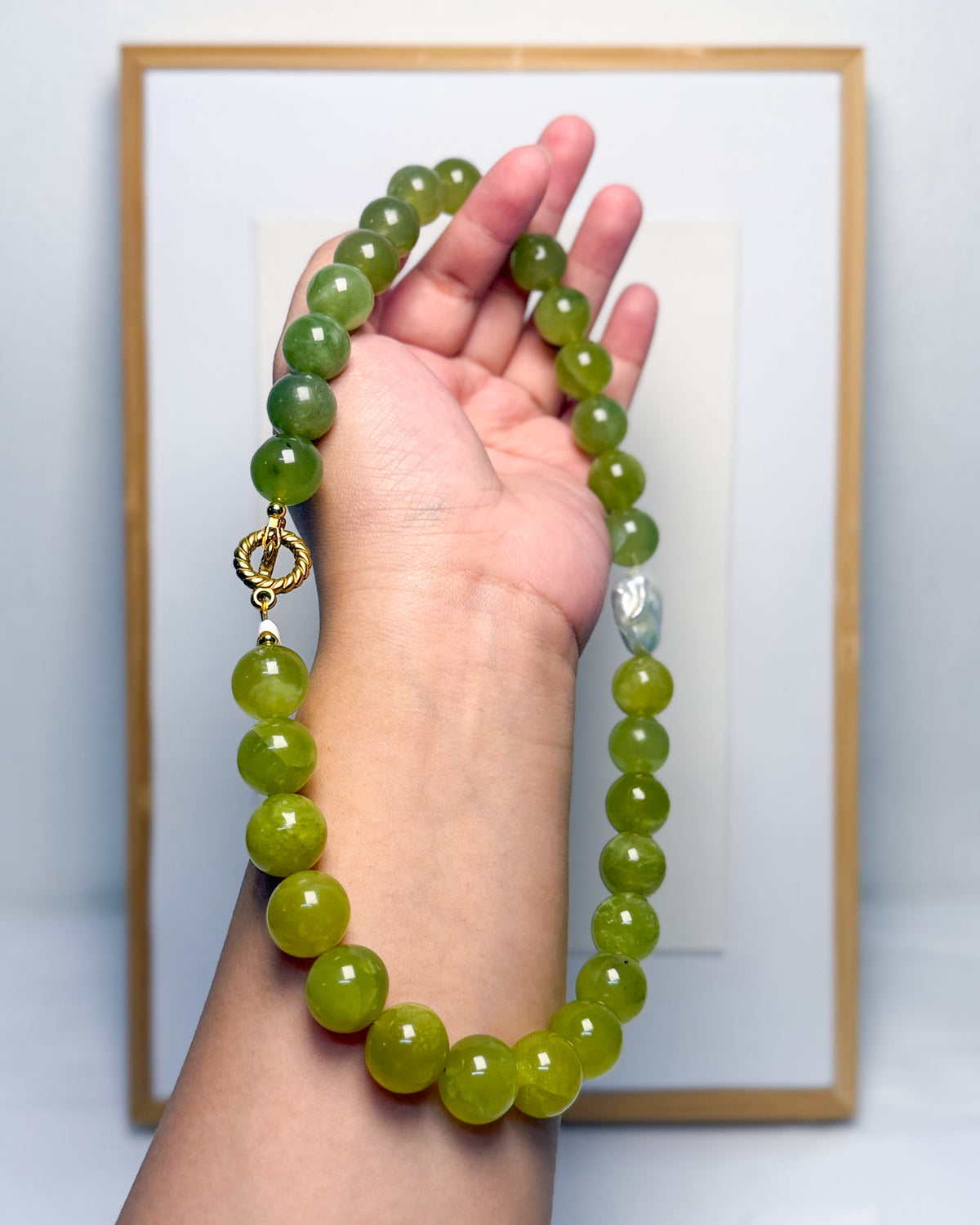 Xiuyu Jade x Fresh Water Baroque Pearl Necklace