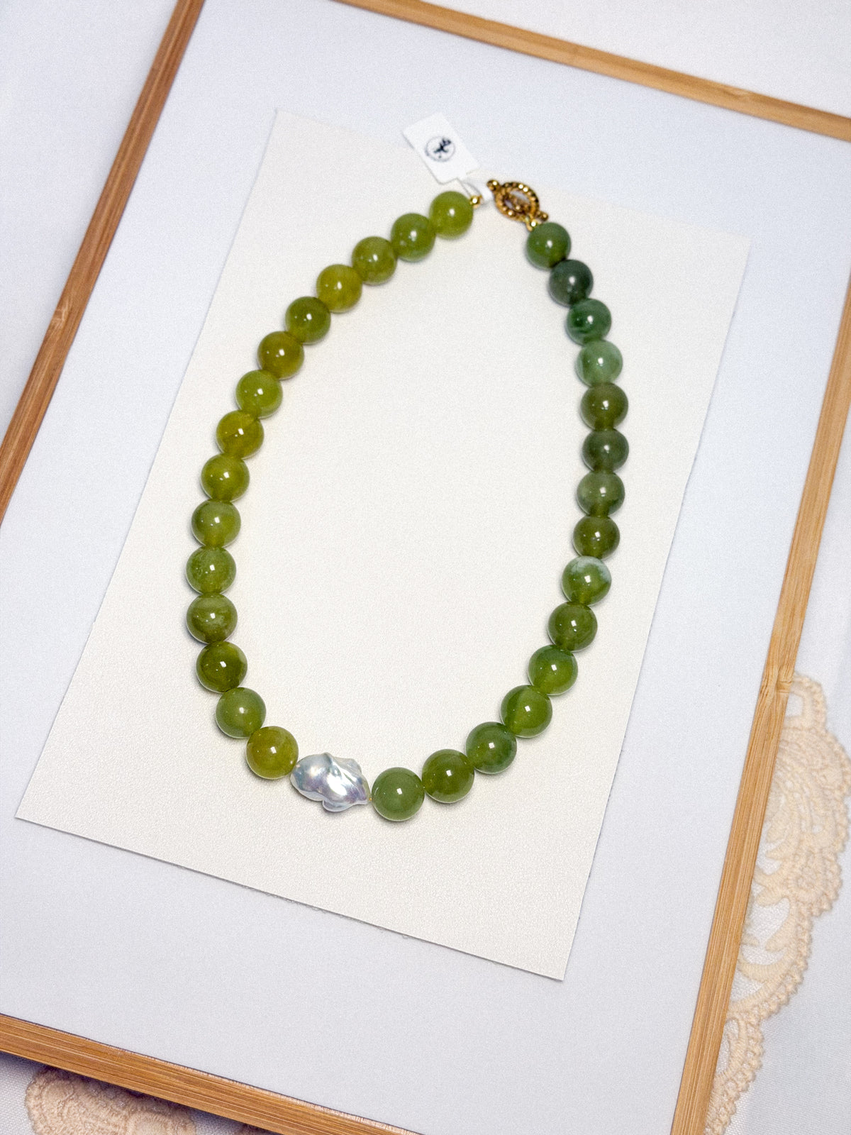Xiuyu Jade x Fresh Water Baroque Pearl Necklace