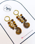 Ammonite + Tiger’s Eye Earrings