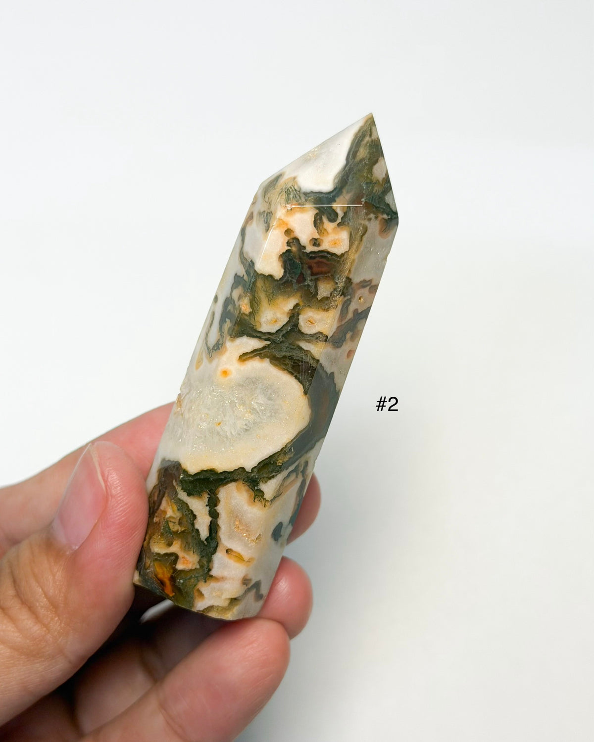 Red Moss Agate Tower