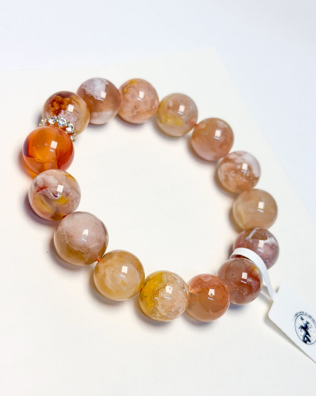 Peach Sakura Agate Bracelet