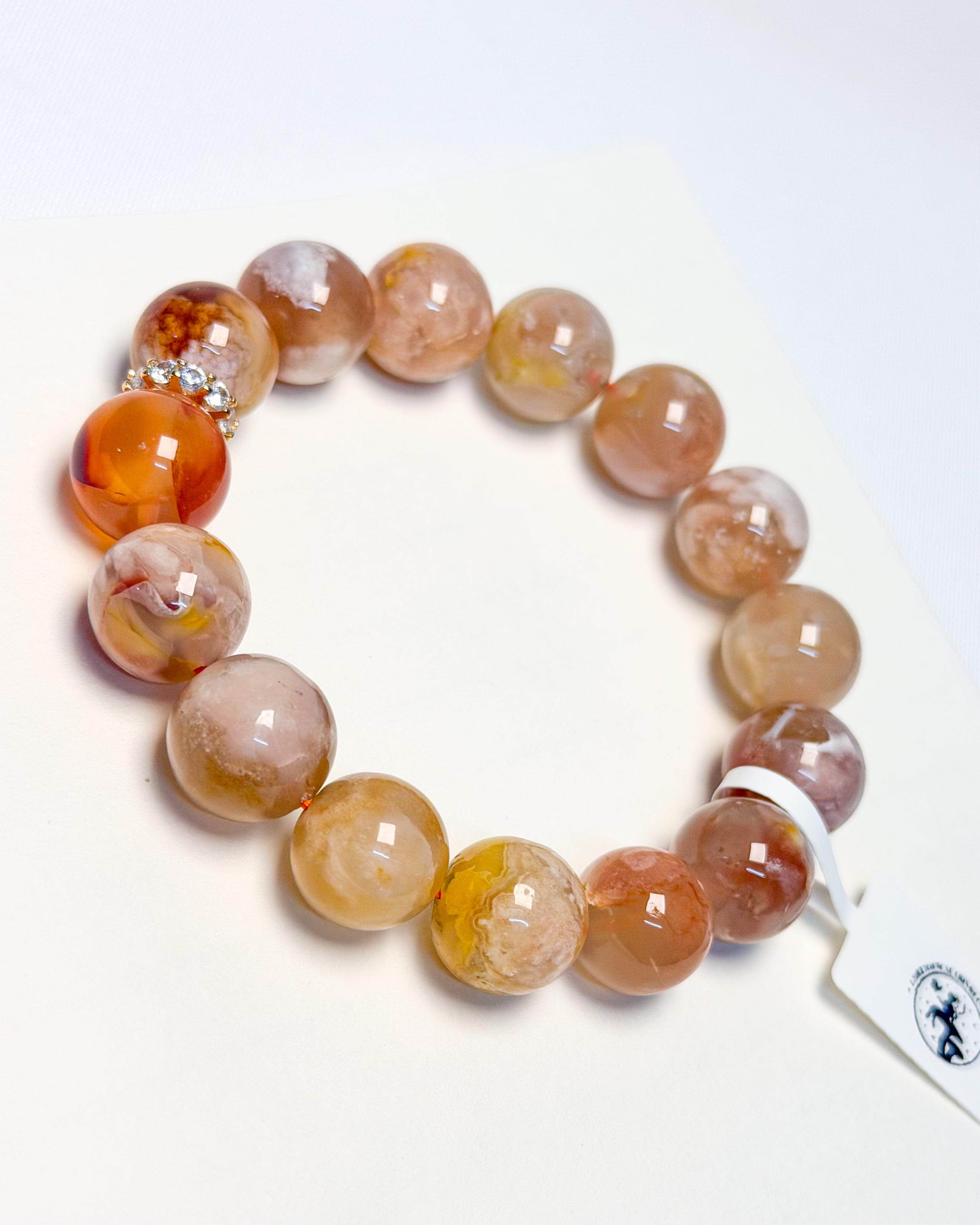 Peach Sakura Agate Bracelet