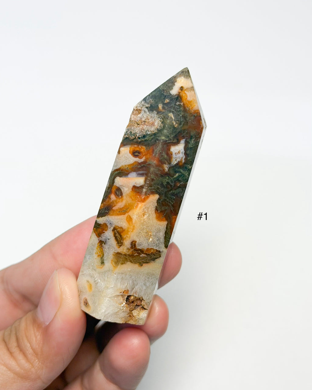 Red Moss Agate Tower
